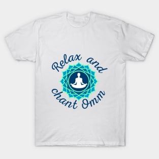 Azure Mandala and Chanting Om T-Shirt